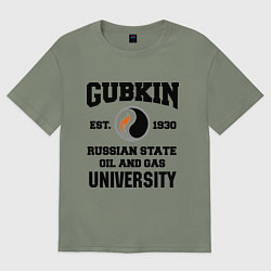 Футболка оверсайз женская Унивеситет им.Губкина, цвет: авокадо