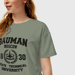 Футболка оверсайз женская BAUMAN University, цвет: авокадо — фото 2