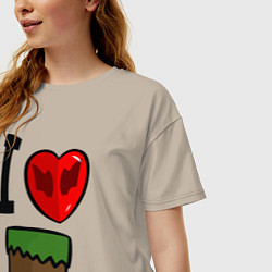 Футболка оверсайз женская I love Dilleron, цвет: миндальный — фото 2