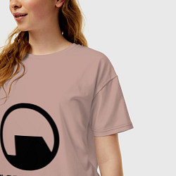 Футболка оверсайз женская Black Mesa: Logo, цвет: пыльно-розовый — фото 2