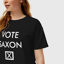 Футболка оверсайз женская Vote Saxon, цвет: черный — фото 2