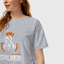 Футболка оверсайз женская STALKER: Online, цвет: меланж — фото 2