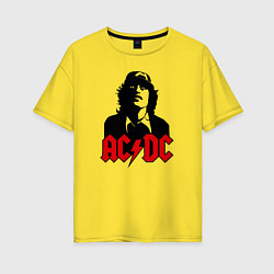 Футболка оверсайз женская AC/DC Madness, цвет: желтый