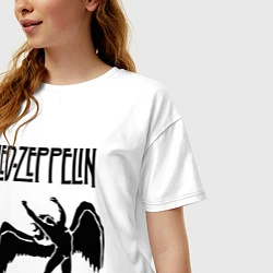 Футболка оверсайз женская Led Zeppelin Swan, цвет: белый — фото 2