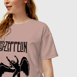 Футболка оверсайз женская Led Zeppelin Swan, цвет: пыльно-розовый — фото 2