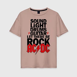 Женская футболка оверсайз AC/DC Rock