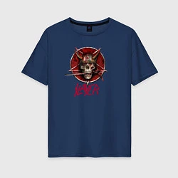 Женская футболка оверсайз Slayer skull