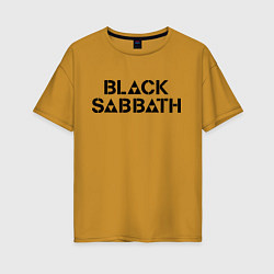 Футболка оверсайз женская Black Sabbath, цвет: горчичный