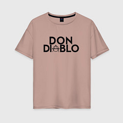 Футболка оверсайз женская Don Diablo, цвет: пыльно-розовый