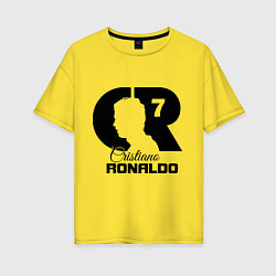 Футболка оверсайз женская CR Ronaldo 07, цвет: желтый