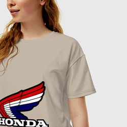 Футболка оверсайз женская Honda, цвет: миндальный — фото 2