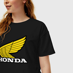 Футболка оверсайз женская Honda, цвет: черный — фото 2