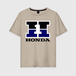Футболка оверсайз женская Honda, цвет: миндальный