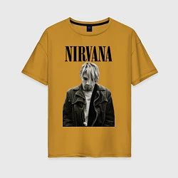 Футболка оверсайз женская Kurt Cobain: Young, цвет: горчичный