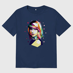Футболка оверсайз женская Taylor Swift Art, цвет: тёмно-синий