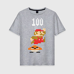 Футболка оверсайз женская Mario: 100 coins, цвет: меланж