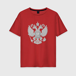 Футболка оверсайз женская Герб России, цвет: красный