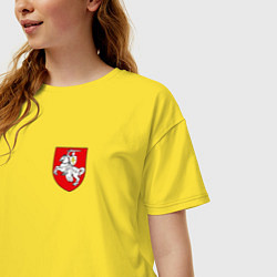 Футболка оверсайз женская Погоня: герб, цвет: желтый — фото 2