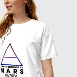 Футболка оверсайз женская Thirty seconds to mars cosmos, цвет: белый — фото 2