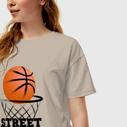 Футболка оверсайз женская Баскетбол, цвет: миндальный — фото 2