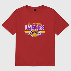 Футболка оверсайз женская Los Angeles Lakers, цвет: красный