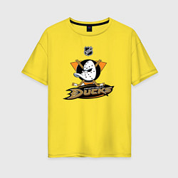 Футболка оверсайз женская NHL: Anaheim Ducks, цвет: желтый
