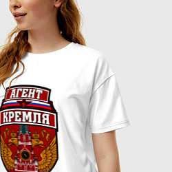 Футболка оверсайз женская Агент Кремля, цвет: белый — фото 2