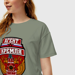 Футболка оверсайз женская Агент Кремля, цвет: авокадо — фото 2