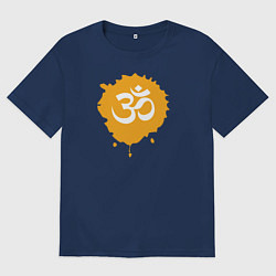 Футболка оверсайз женская Ом, цвет: тёмно-синий