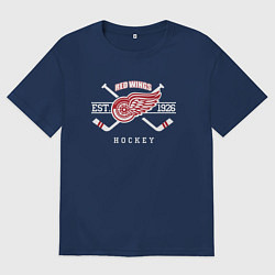 Футболка оверсайз женская Detroit Red Wings: Est.1926, цвет: тёмно-синий