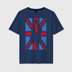 Женская футболка оверсайз Sherlock Holmes Union Jack