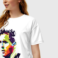 Футболка оверсайз женская Lionel Messi: fun-art, цвет: белый — фото 2
