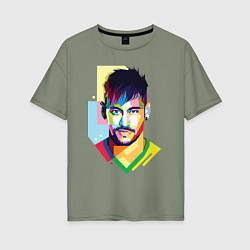 Футболка оверсайз женская Neymar: fun-art, цвет: авокадо