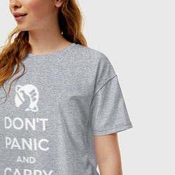 Футболка оверсайз женская Dont panic & Carry a Towel, цвет: меланж — фото 2