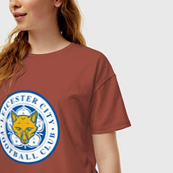 Футболка оверсайз женская Leicester City FC, цвет: кирпичный — фото 2