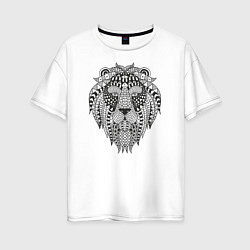 Женская футболка оверсайз Расписной лев