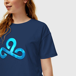 Футболка оверсайз женская Cloud9 Foil Металлический эффект, цвет: тёмно-синий — фото 2