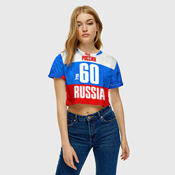 Футболка 3D укороченная женская Russia: from 60, цвет: 3D-принт — фото 2