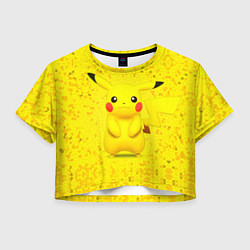 Футболка 3D укороченная женская Pikachu, цвет: 3D-принт