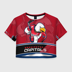 Футболка 3D укороченная женская Washington Capitals, цвет: 3D-принт