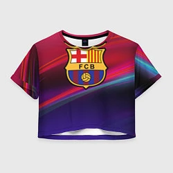 Футболка 3D укороченная женская ФК Барселона, цвет: 3D-принт