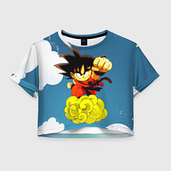 Футболка 3D укороченная женская Small Goku, цвет: 3D-принт