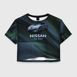 Футболка 3D укороченная женская Nissan the best, цвет: 3D-принт