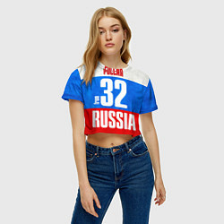 Футболка 3D укороченная женская Russia: from 32, цвет: 3D-принт — фото 2