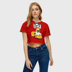 Футболка 3D укороченная женская Duff Beer, цвет: 3D-принт — фото 2