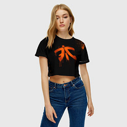 Футболка 3D укороченная женская Fnatic: Black collection, цвет: 3D-принт — фото 2