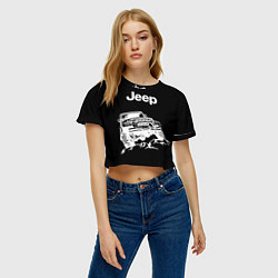 Футболка 3D укороченная женская Jeep, цвет: 3D-принт — фото 2