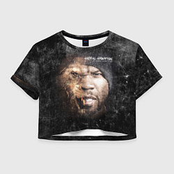 Футболка 3D укороченная женская 50 cent: Animal ambition, цвет: 3D-принт