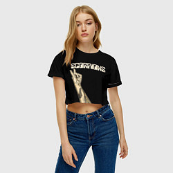 Футболка 3D укороченная женская Scorpions Rock, цвет: 3D-принт — фото 2