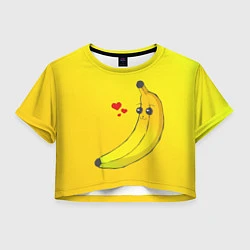 Футболка 3D укороченная женская Just Banana (Yellow), цвет: 3D-принт